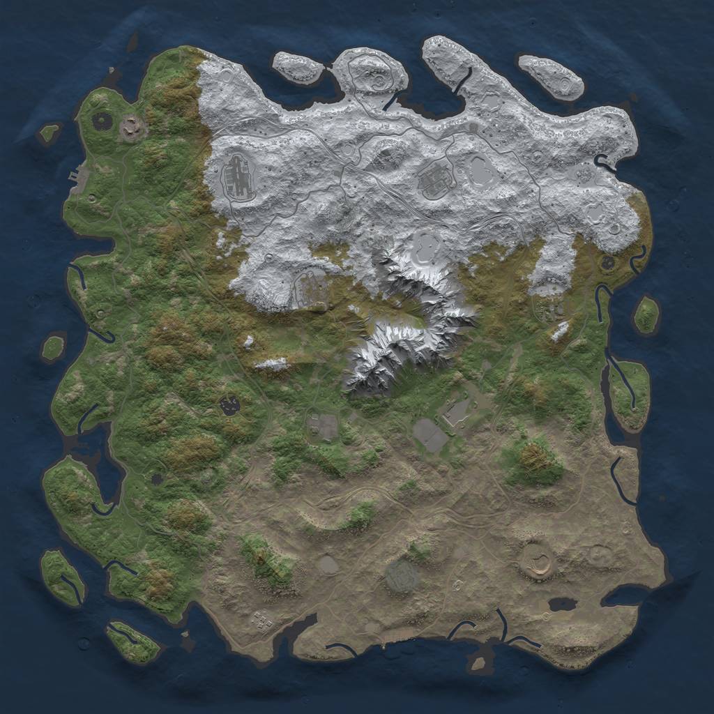 Rust Map: Procedural Map, Size: 5400, Seed: 7781663, 20 Monuments