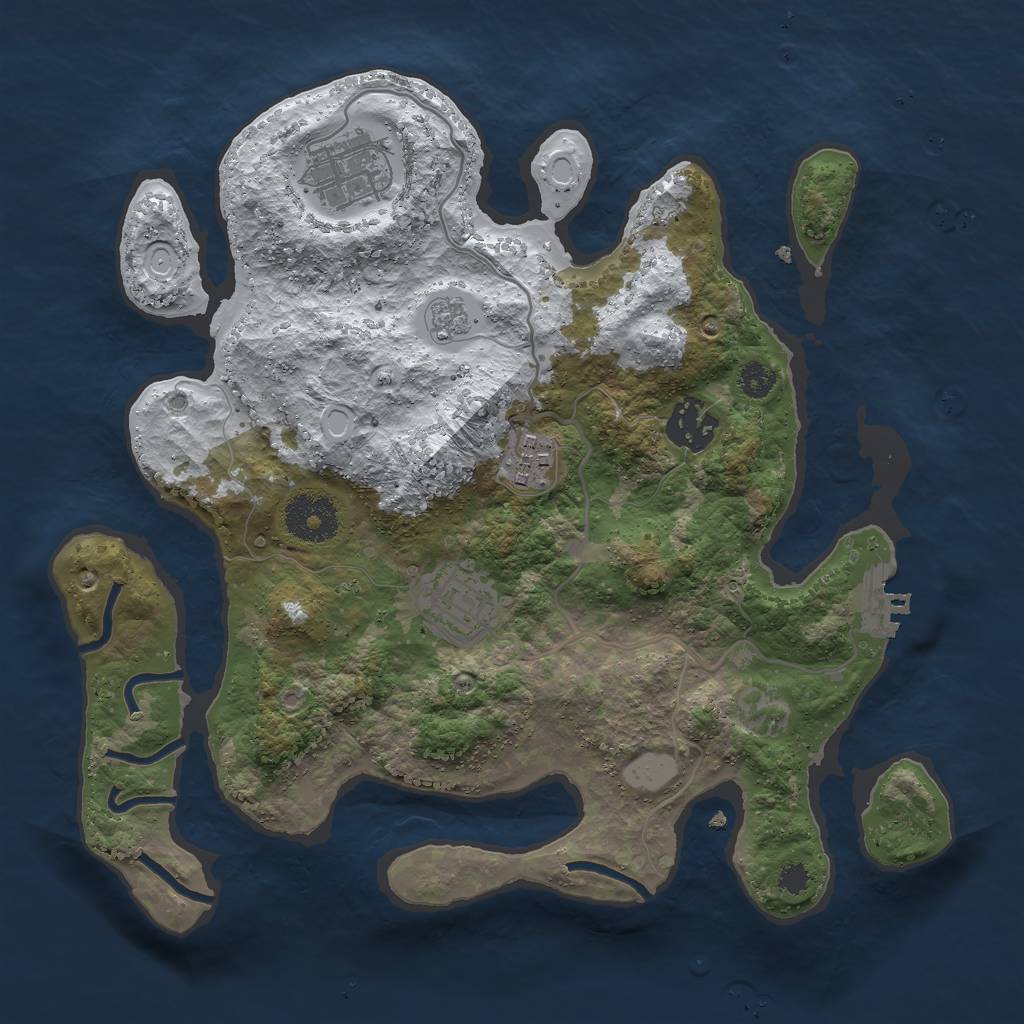 Rust Map: Procedural Map, Size: 3000, Seed: 819086594, 11 Monuments