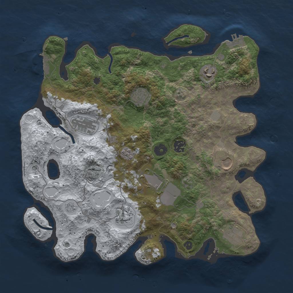 Rust Map: Procedural Map, Size: 3550, Seed: 271961, 18 Monuments