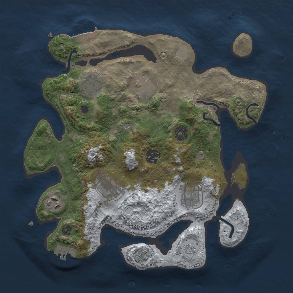 Rust Map: Procedural Map, Size: 3000, Seed: 182839, 16 Monuments