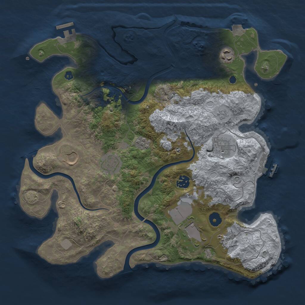 Rust Map: Procedural Map, Size: 3500, Seed: 2021121, 14 Monuments