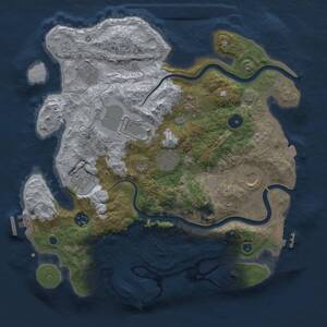 Thumbnail Rust Map: Procedural Map, Size: 3500, Seed: 55, 14 Monuments