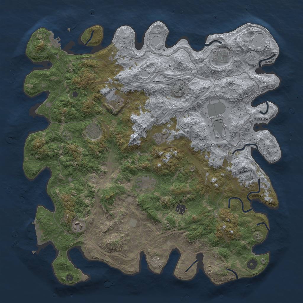 Rust Map: Procedural Map, Size: 4500, Seed: 24, 19 Monuments