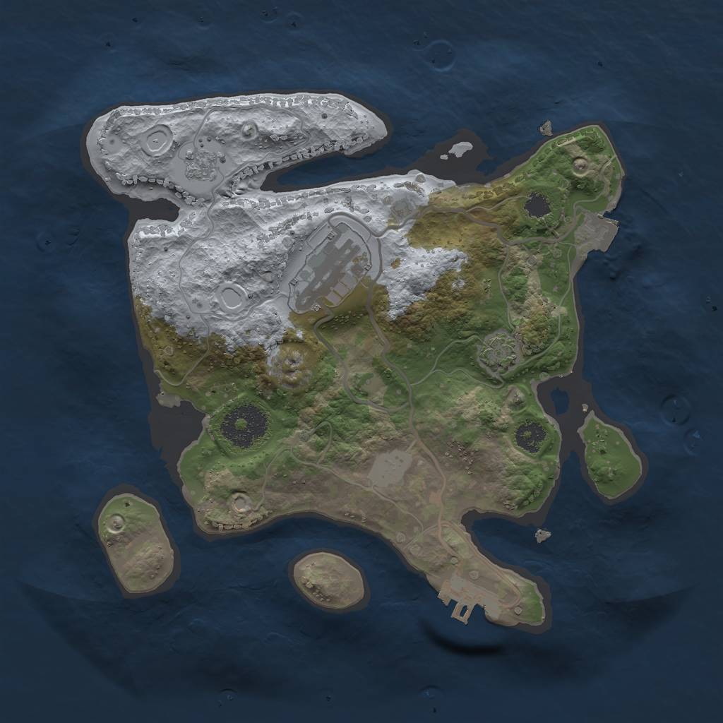 Rust Map: Procedural Map, Size: 2500, Seed: 51444, 7 Monuments