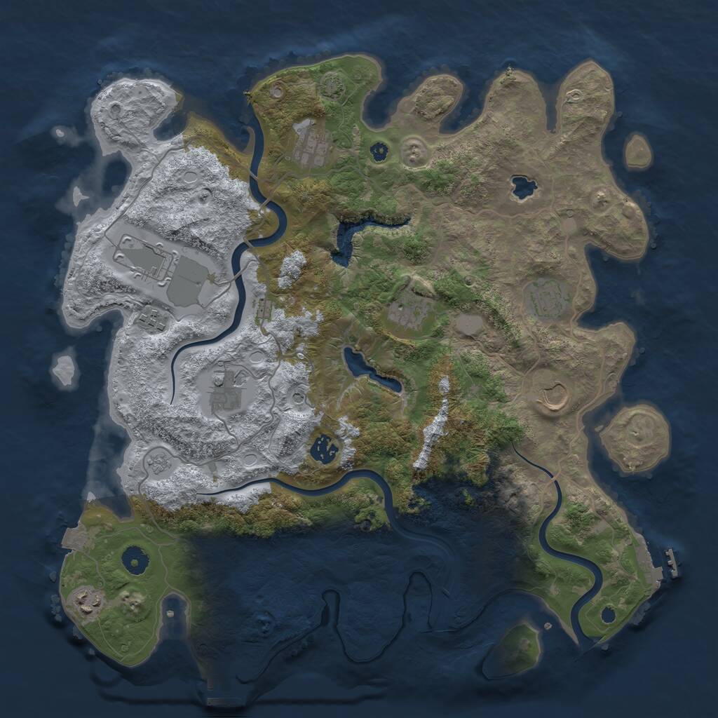 Rust Map: Procedural Map, Size: 4000, Seed: 43178, 15 Monuments