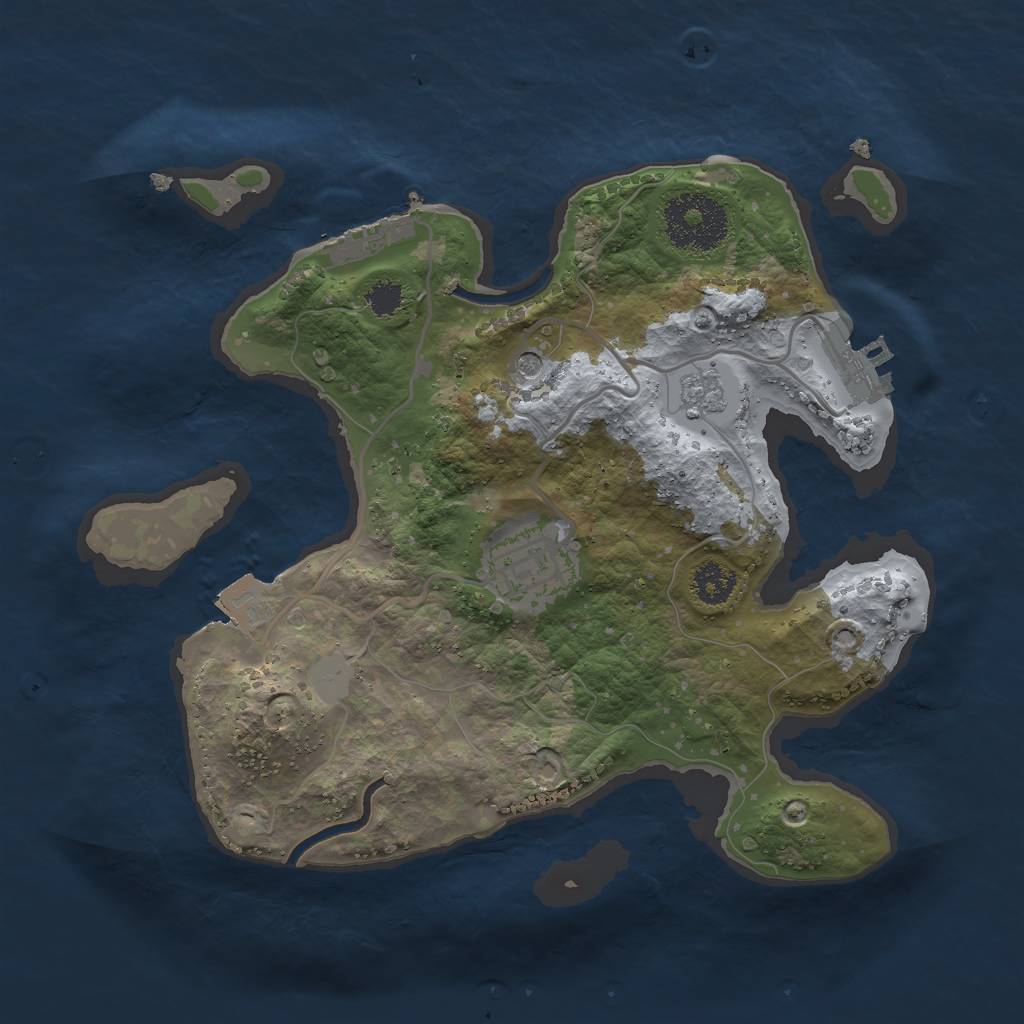 Rust Map: Procedural Map, Size: 2500, Seed: 1337, 8 Monuments