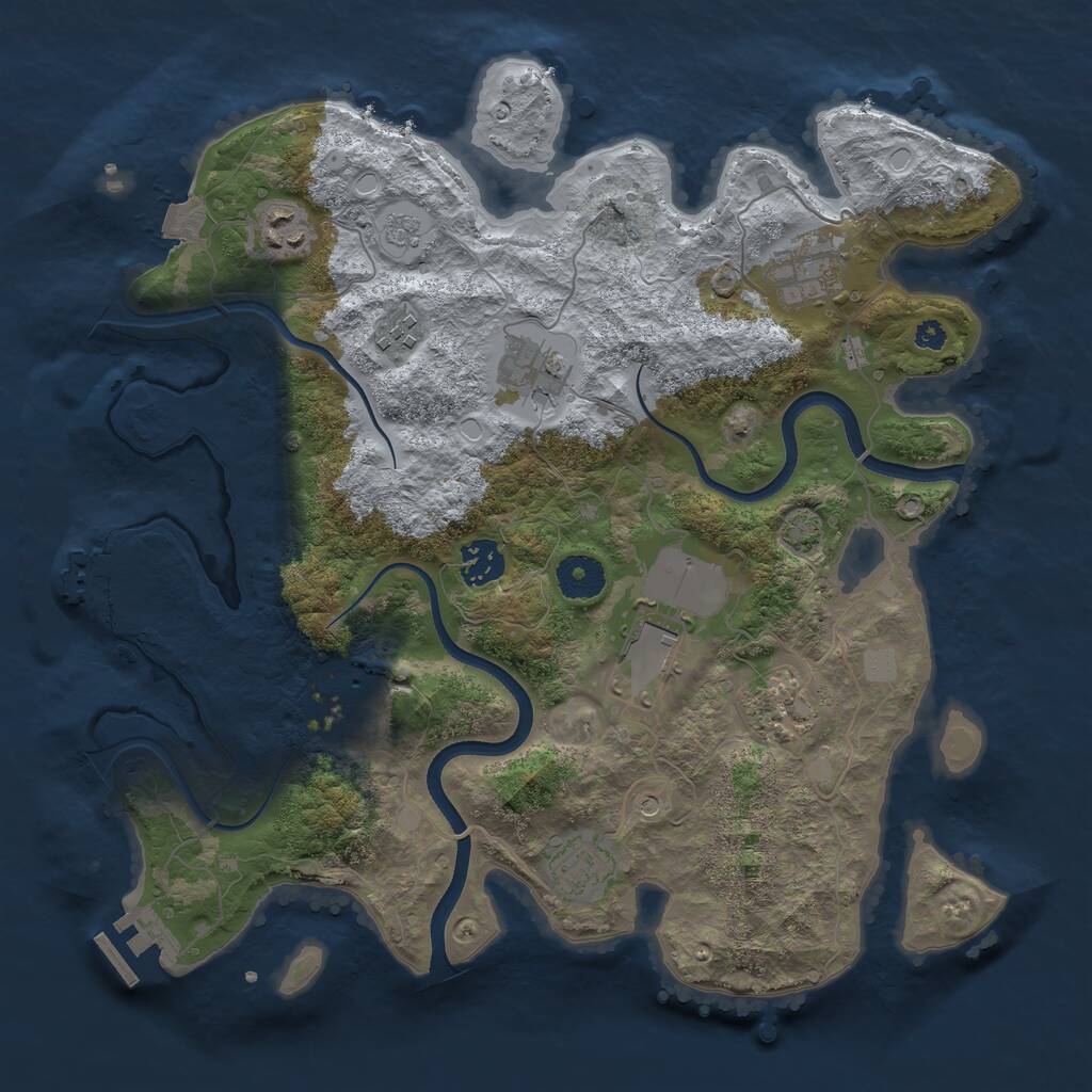 Rust Map: Procedural Map, Size: 3550, Seed: 352391, 15 Monuments