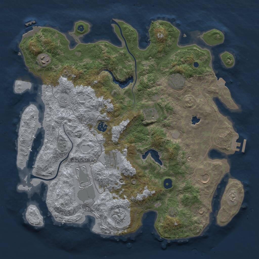 Rust Map: Procedural Map, Size: 4000, Seed: 267426, 14 Monuments