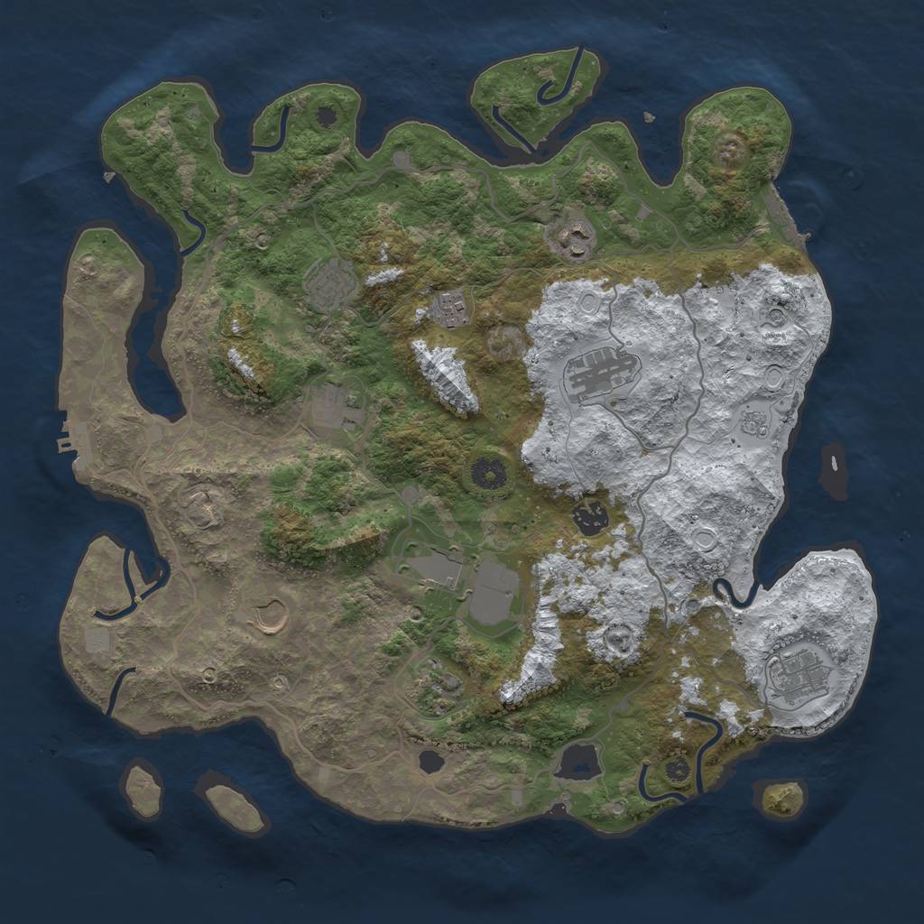 Rust Map: Procedural Map, Size: 4000, Seed: 17000, 19 Monuments
