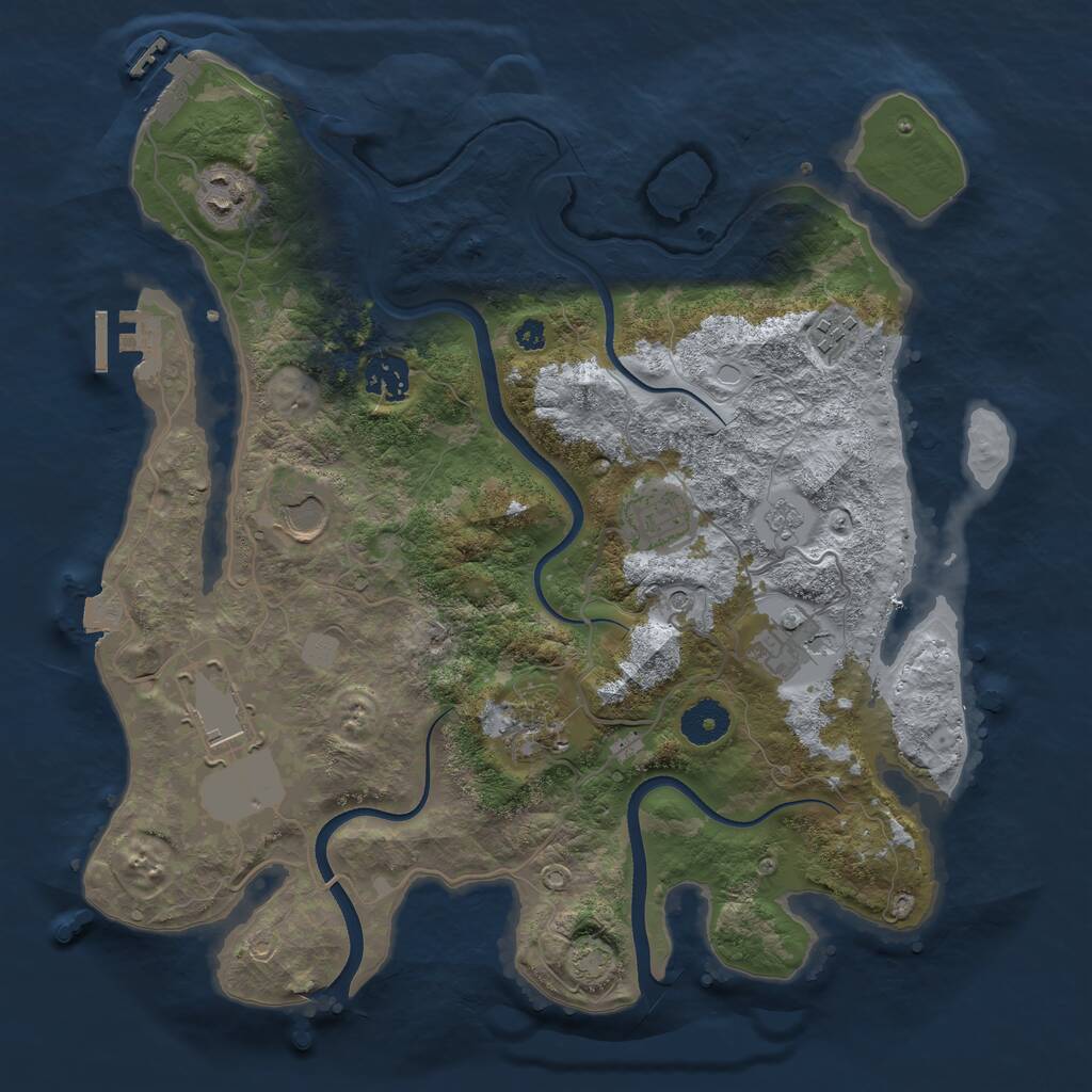 Rust Map: Procedural Map, Size: 3550, Seed: 552343, 14 Monuments