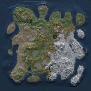 Thumbnail Rust Map: Procedural Map, Size: 3500, Seed: 23, 13 Monuments