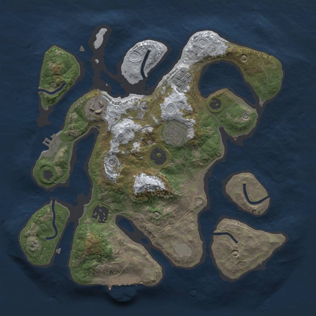 Rust Map: Procedural Map, Size: 2845, Seed: 13810, 12 Monuments