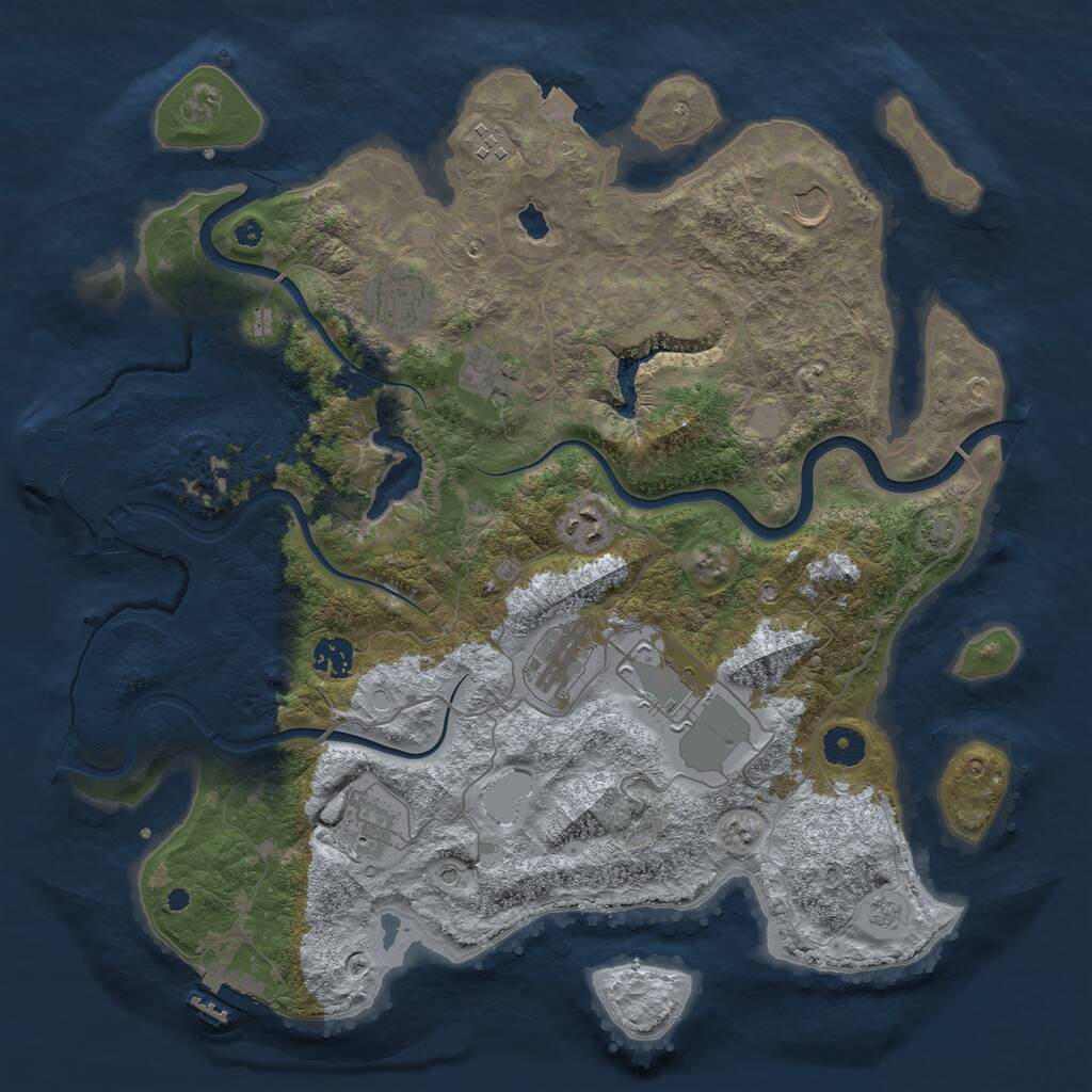 Rust Map: Procedural Map, Size: 4000, Seed: 13159, 15 Monuments
