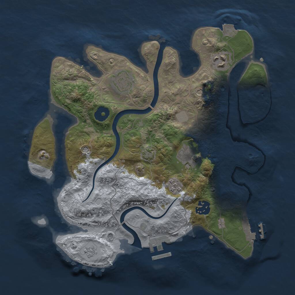 Rust Map: Procedural Map, Size: 3000, Seed: 247140627, 11 Monuments