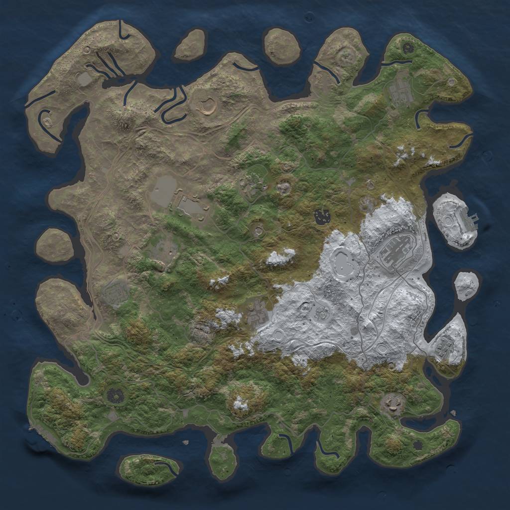 Rust Map: Procedural Map, Size: 4500, Seed: 34, 20 Monuments