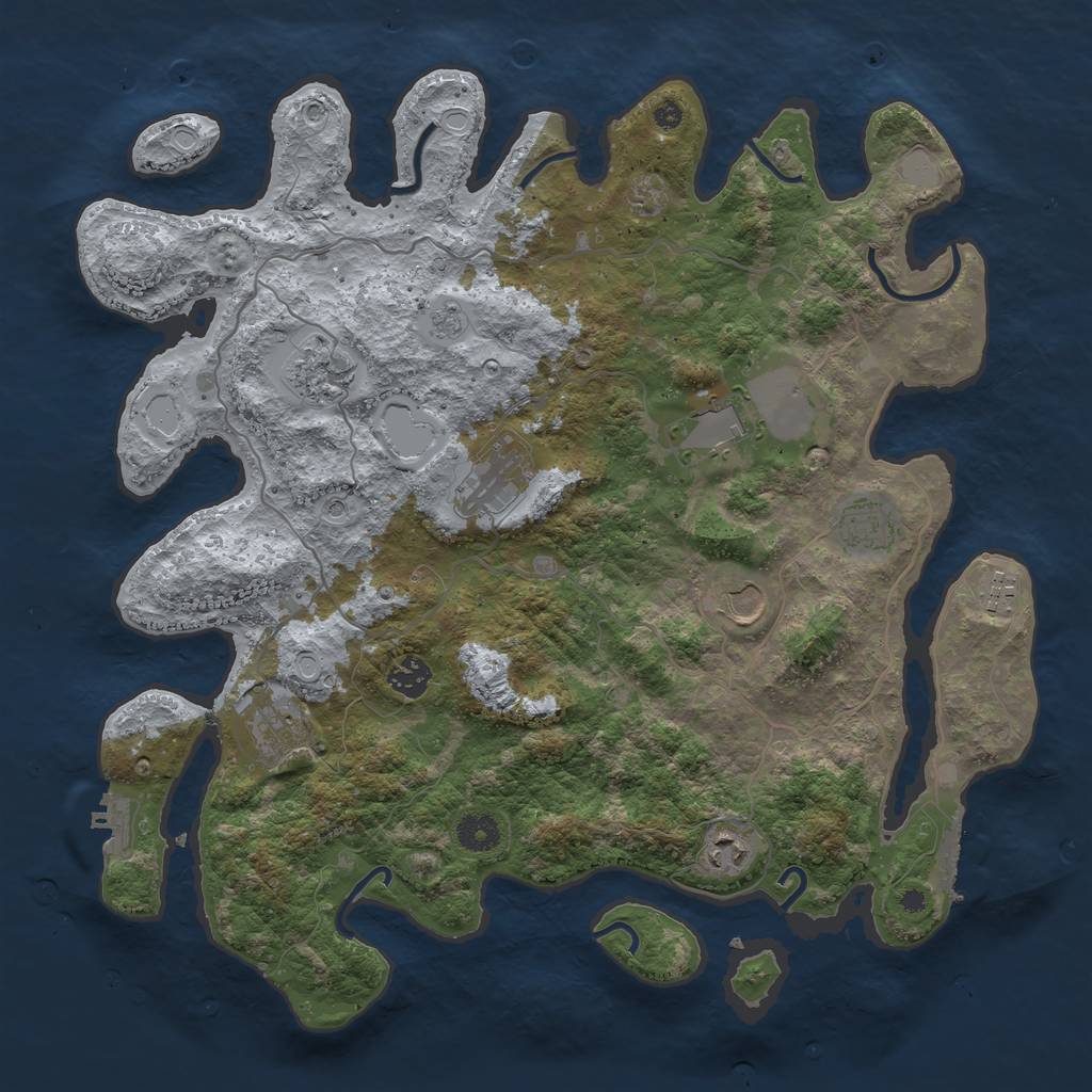 Rust Map: Procedural Map, Size: 4000, Seed: 489200, 16 Monuments