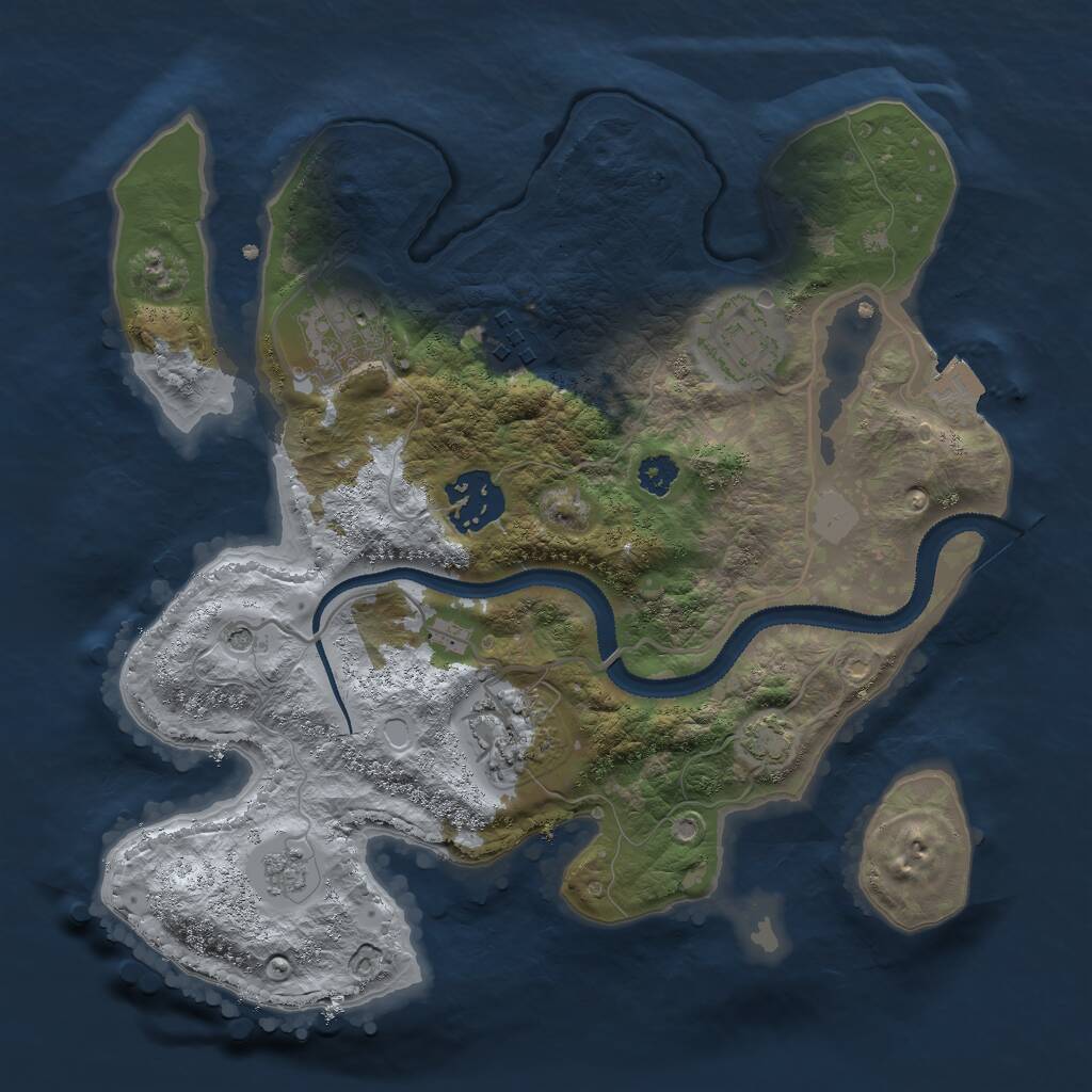 Rust Map: Procedural Map, Size: 2750, Seed: 5631424, 9 Monuments