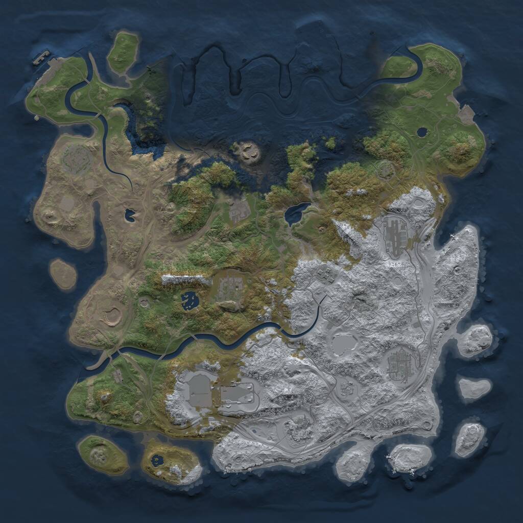 Rust Map: Procedural Map, Size: 4250, Seed: 694201337, 17 Monuments