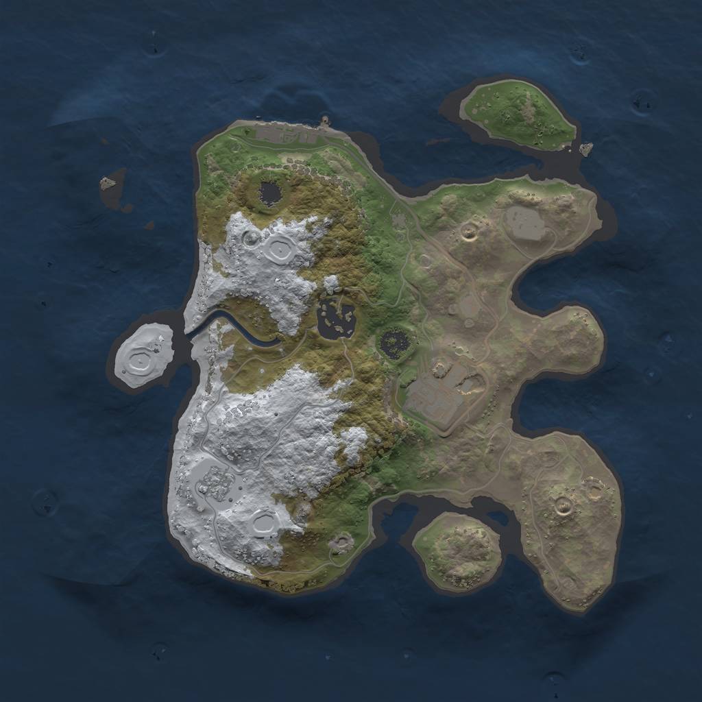 Rust Map: Procedural Map, Size: 2500, Seed: 100, 9 Monuments