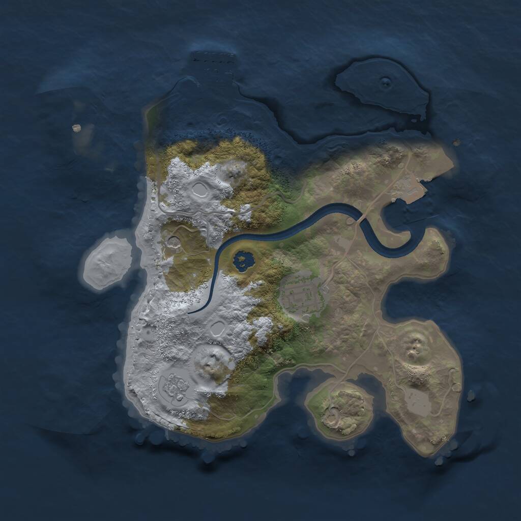 Rust Map: Procedural Map, Size: 2500, Seed: 100, 5 Monuments