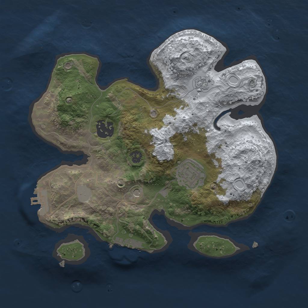 Rust Map: Procedural Map, Size: 2500, Seed: 1234567890, 11 Monuments