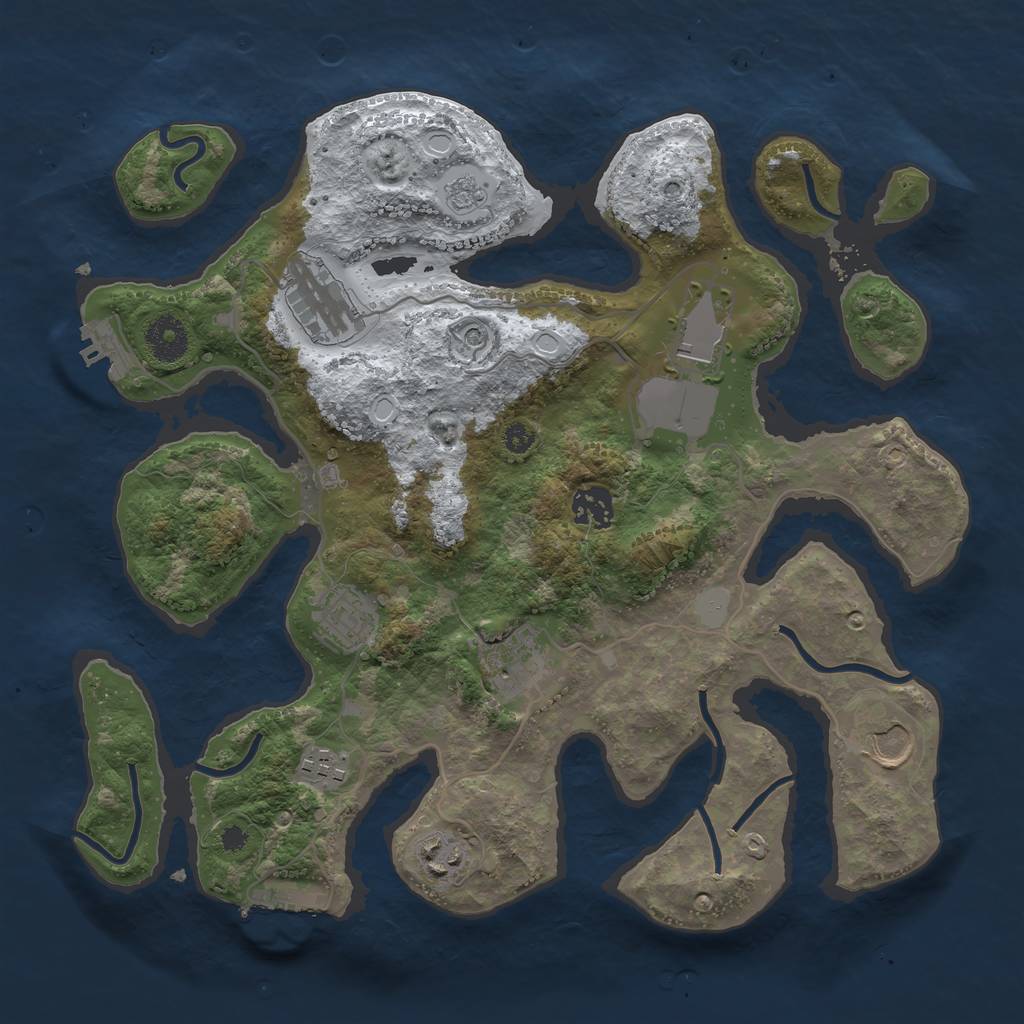 Rust Map: Procedural Map, Size: 3500, Seed: 364700935, 17 Monuments