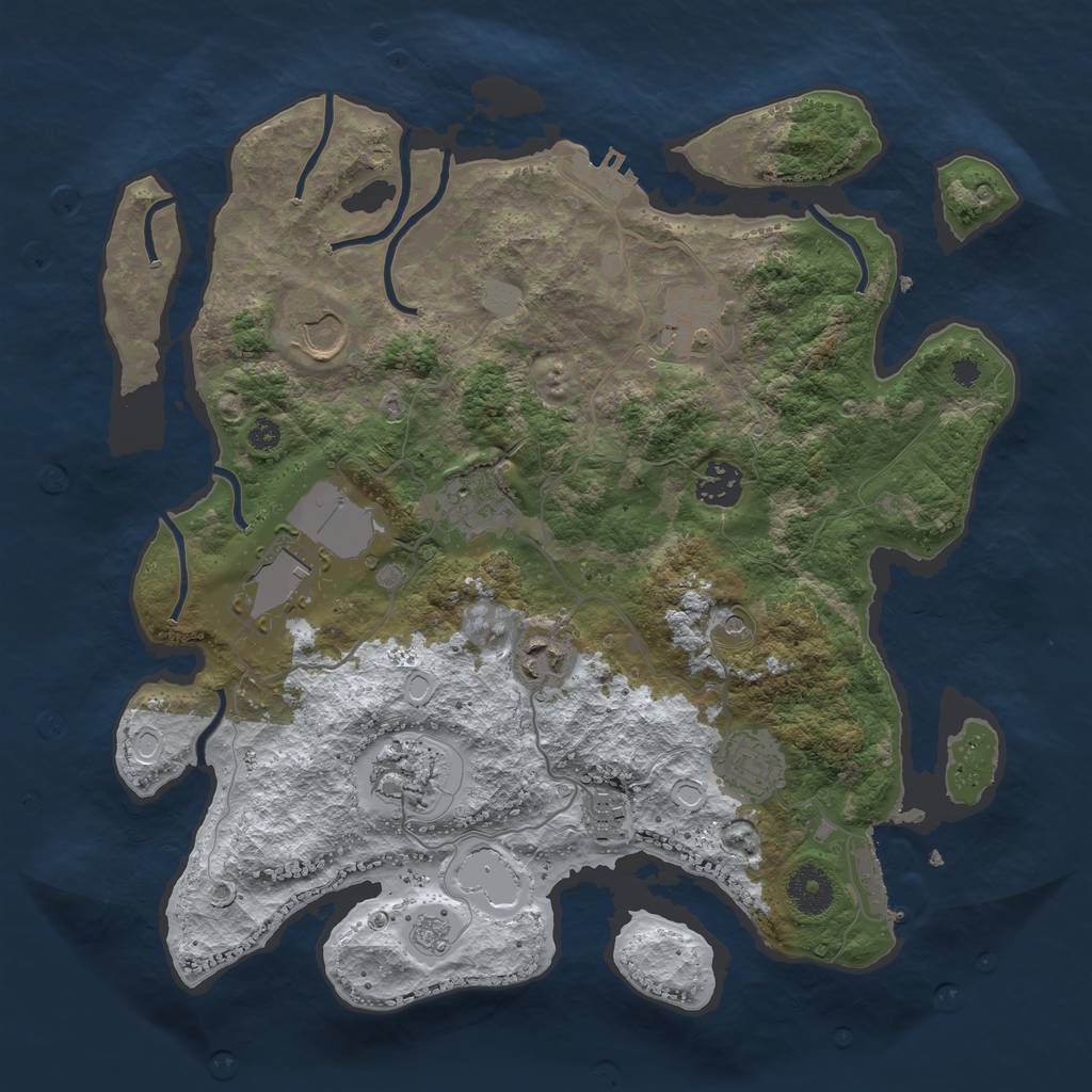 Rust Map: Procedural Map, Size: 3500, Seed: 67, 18 Monuments