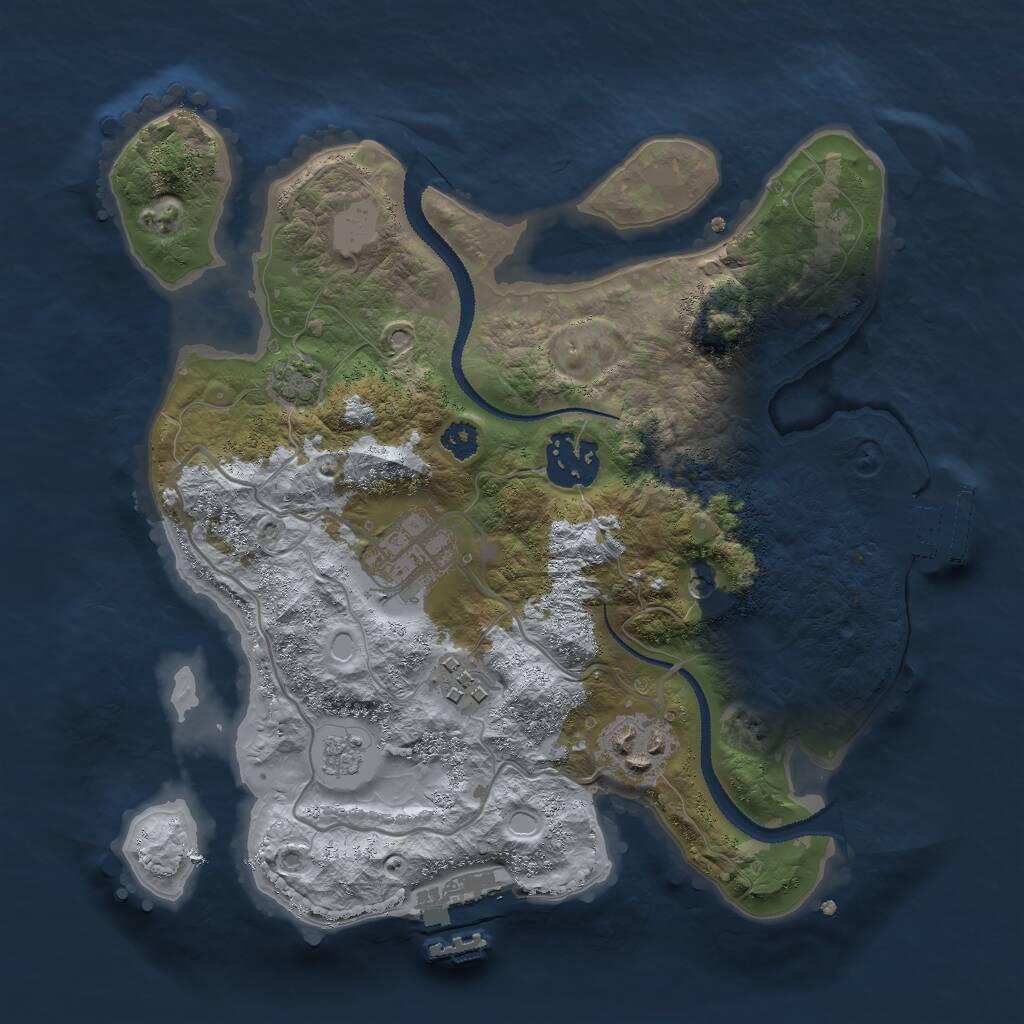 Rust Map: Procedural Map, Size: 2765, Seed: 13989, 10 Monuments