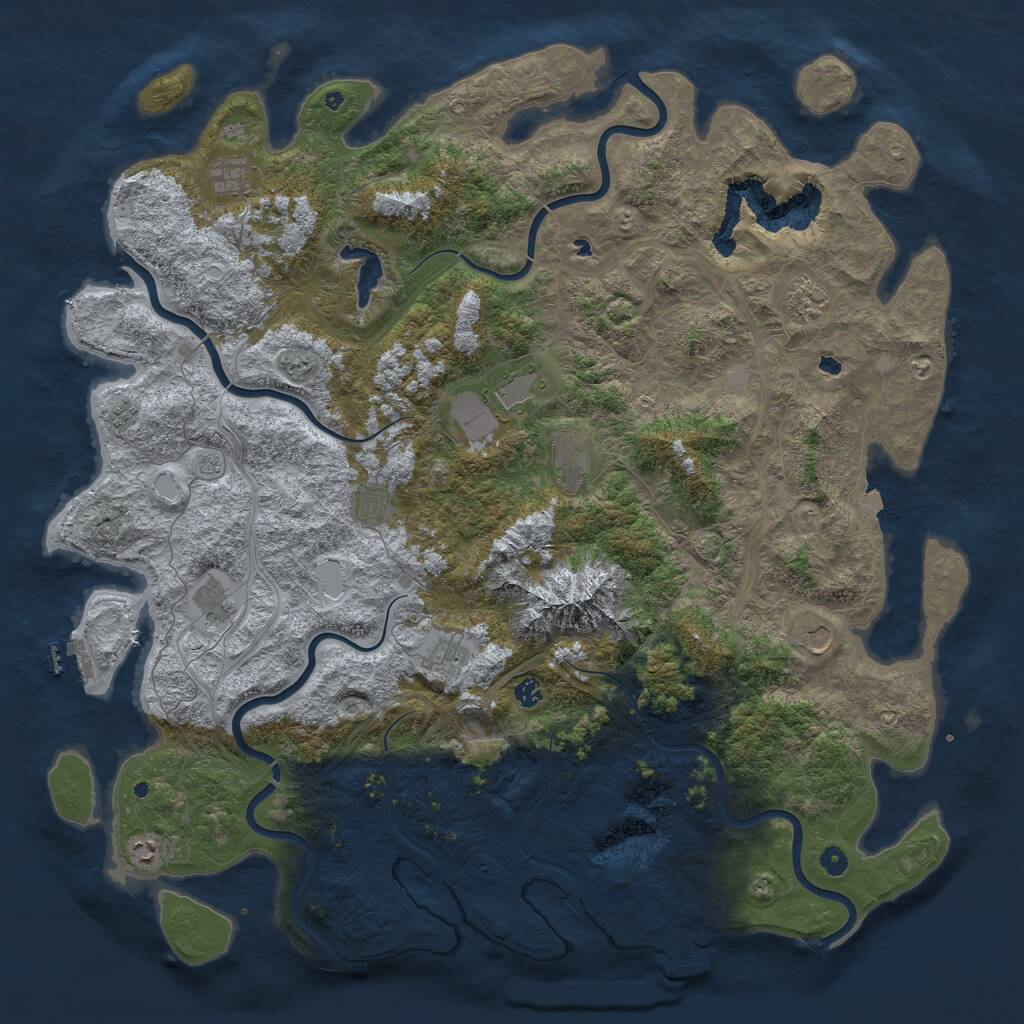 Rust Map: Procedural Map, Size: 5500, Seed: 12150404, 17 Monuments
