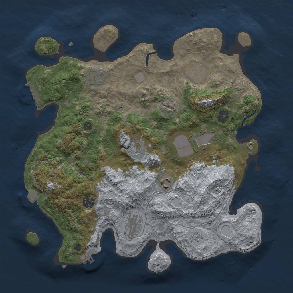 Rust Map: Procedural Map, Size: 3500, Seed: 50000, 15 Monuments