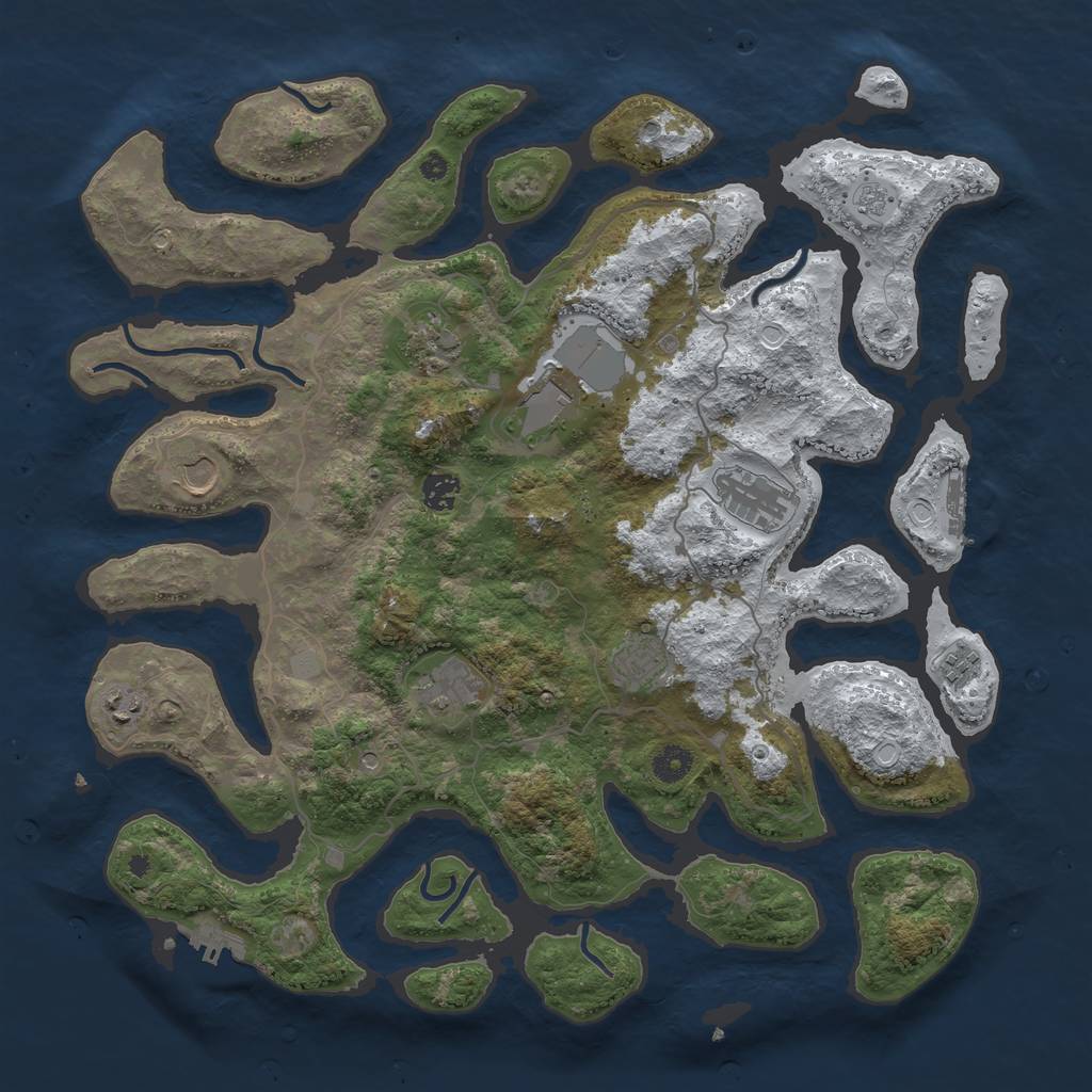 Rust Map: Procedural Map, Size: 4250, Seed: 80008, 18 Monuments