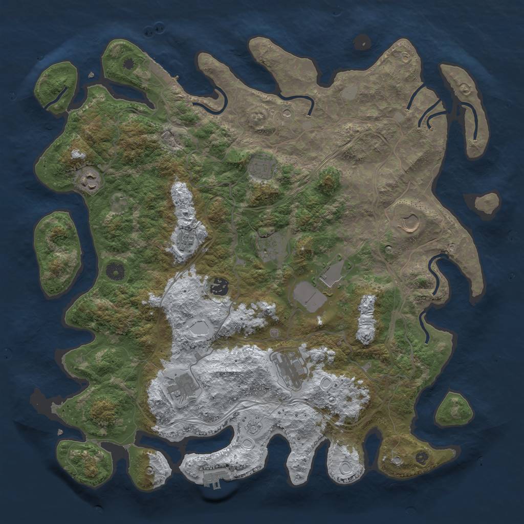 Rust Map: Procedural Map, Size: 4250, Seed: 29743, 18 Monuments