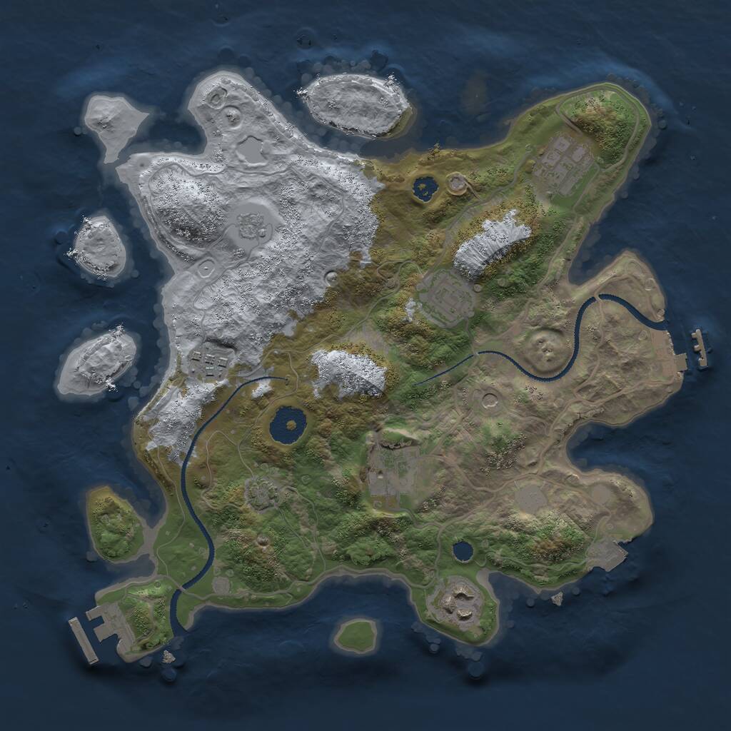 Rust Map: Procedural Map, Size: 3000, Seed: 18982, 11 Monuments