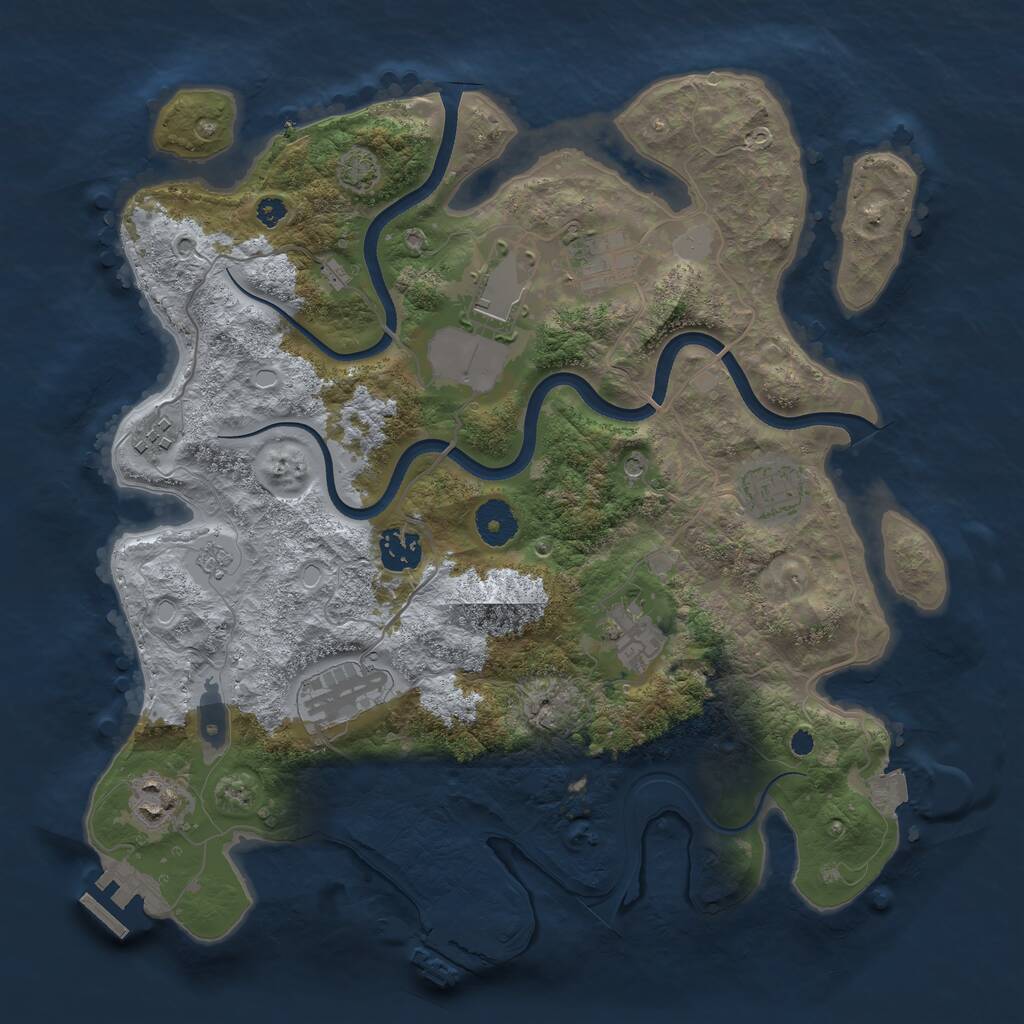 Rust Map: Procedural Map, Size: 3550, Seed: 67989, 14 Monuments