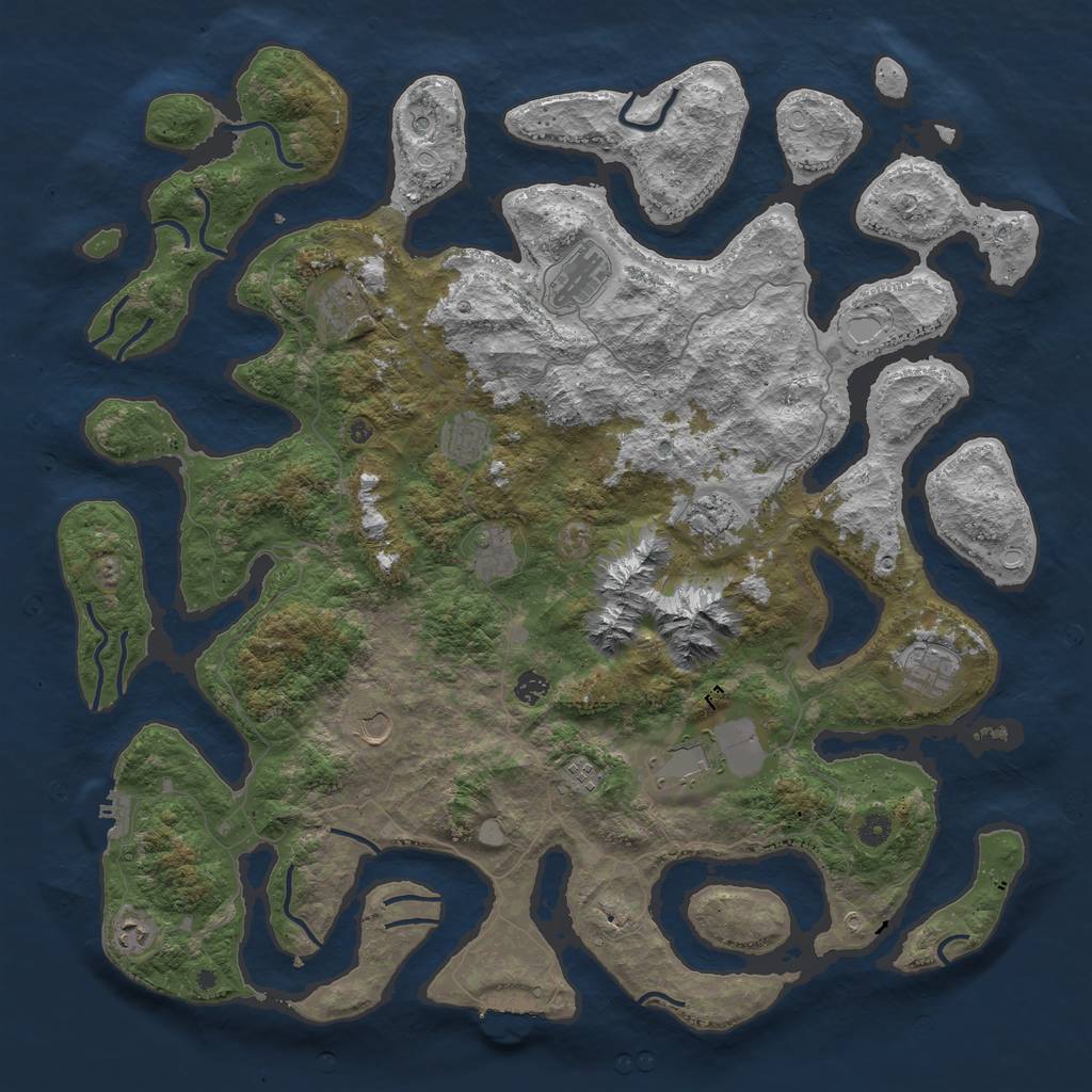 Rust Map: Procedural Map, Size: 5000, Seed: 285278831, 19 Monuments