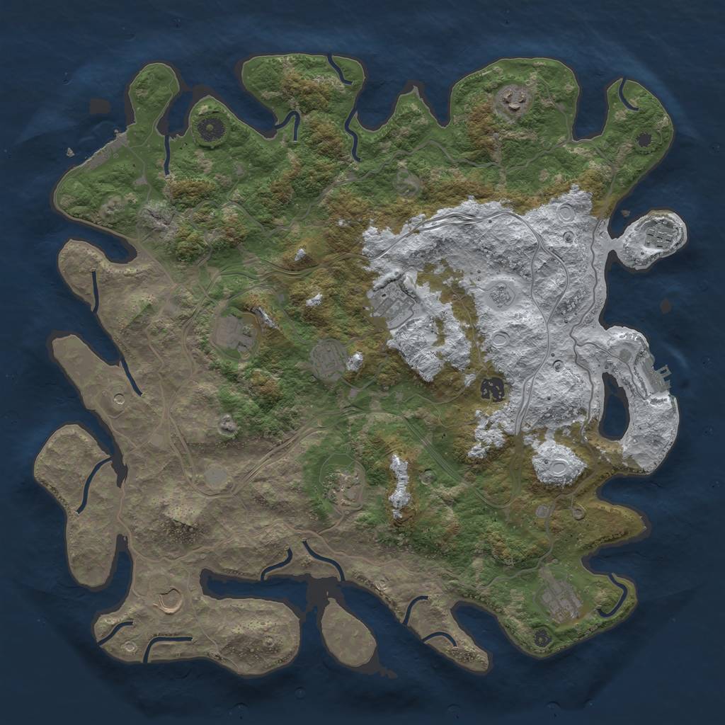 Rust Map: Procedural Map, Size: 4300, Seed: 1312, 18 Monuments