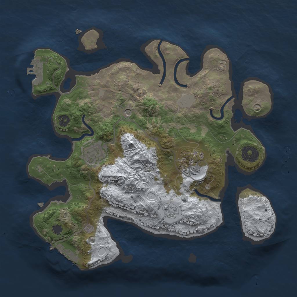 Rust Map: Procedural Map, Size: 2600, Seed: 91874031, 11 Monuments