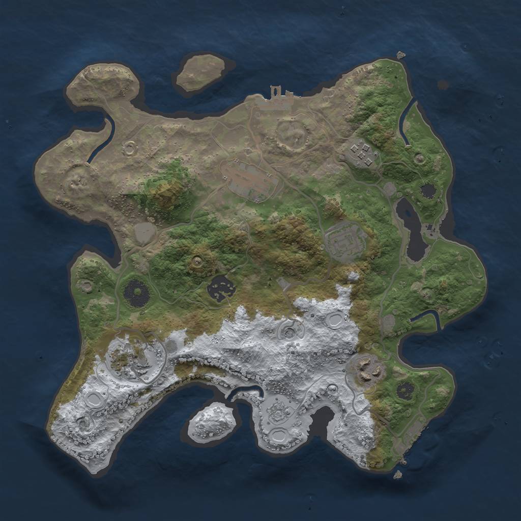 Rust Map: Procedural Map, Size: 3000, Seed: 350750415, 15 Monuments