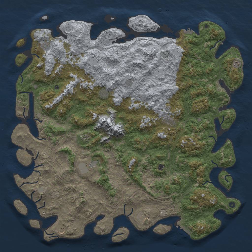 Rust Map: Procedural Map, Size: 6000, Seed: 2040, 20 Monuments