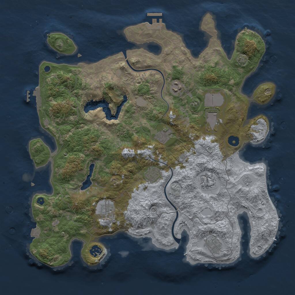 Rust Map: Procedural Map, Size: 4000, Seed: 863262, 14 Monuments