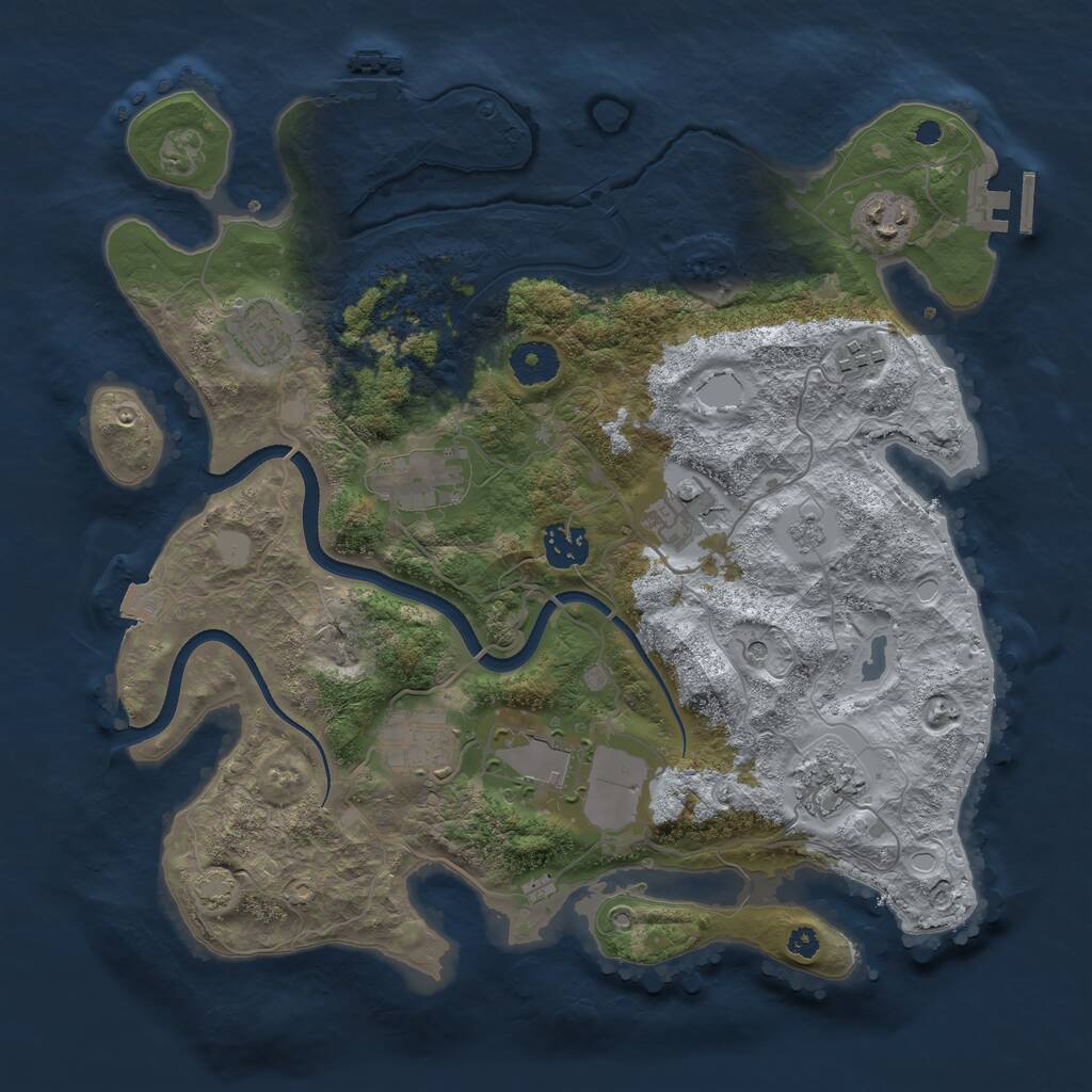 Rust Map: Procedural Map, Size: 3550, Seed: 199469, 15 Monuments