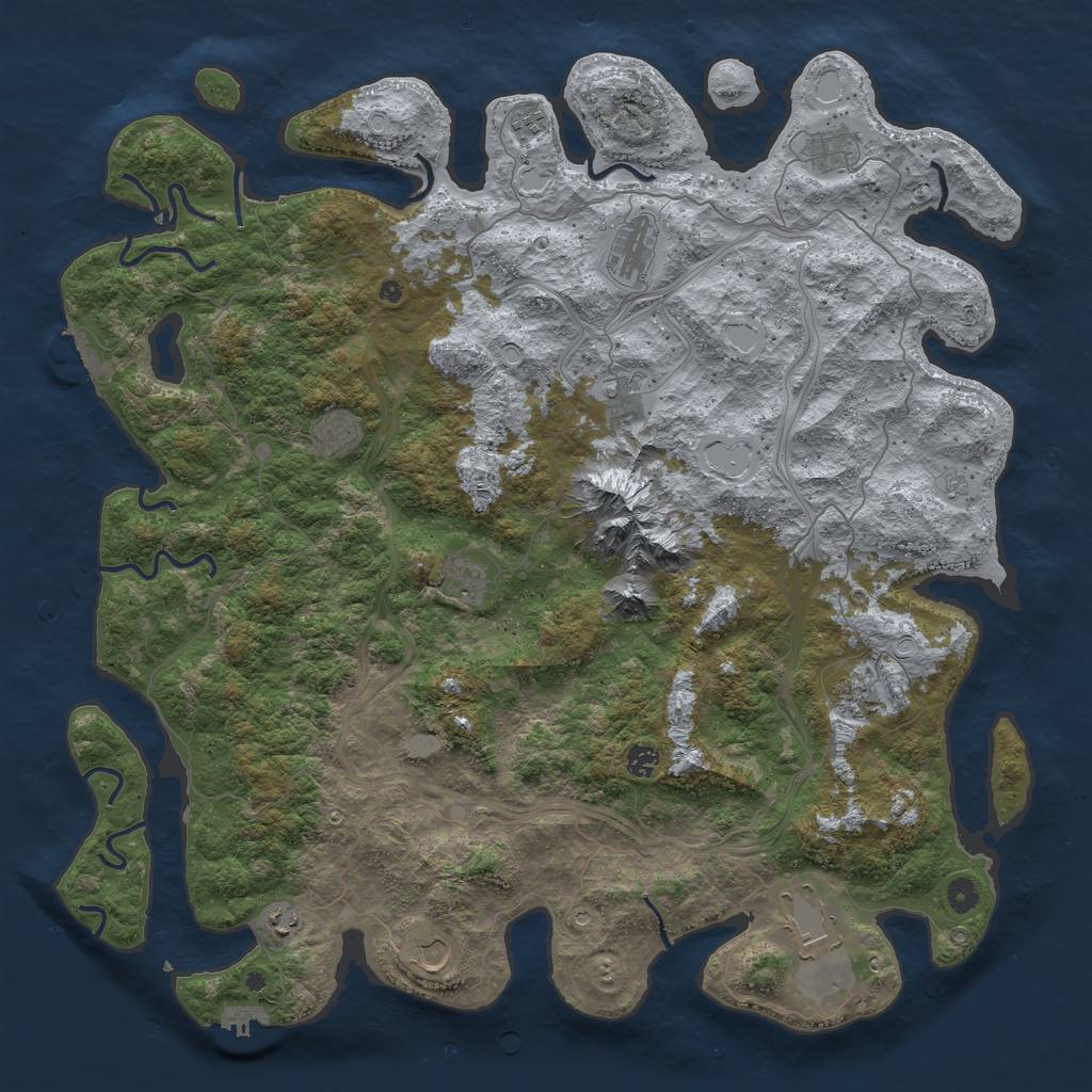 Rust Map: Procedural Map, Size: 5000, Seed: 566540419, 20 Monuments