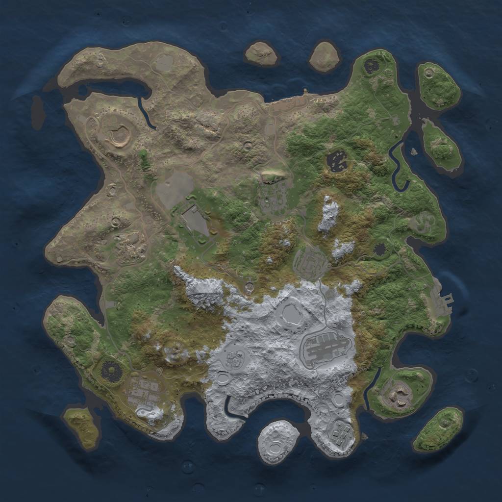 Rust Map: Procedural Map, Size: 3500, Seed: 918658718, 19 Monuments