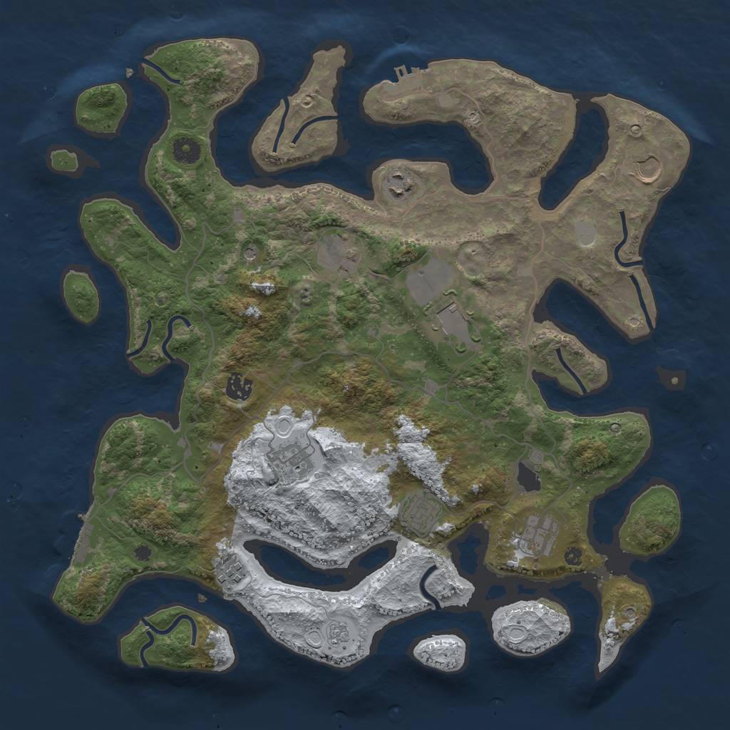 Rust Map: Procedural Map, Size: 4000, Seed: 967582057, 18 Monuments