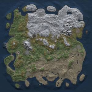 Thumbnail Rust Map: Procedural Map, Size: 5000, Seed: 10000, 17 Monuments