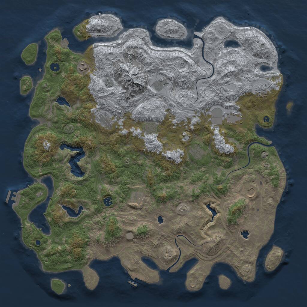 Rust Map: Procedural Map, Size: 5000, Seed: 10000, 17 Monuments