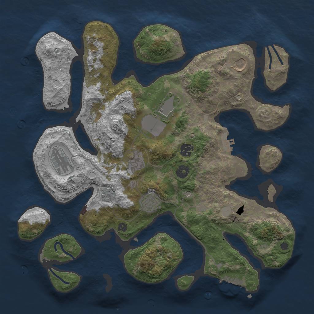 Rust Map: Procedural Map, Size: 3550, Seed: 207045, 15 Monuments