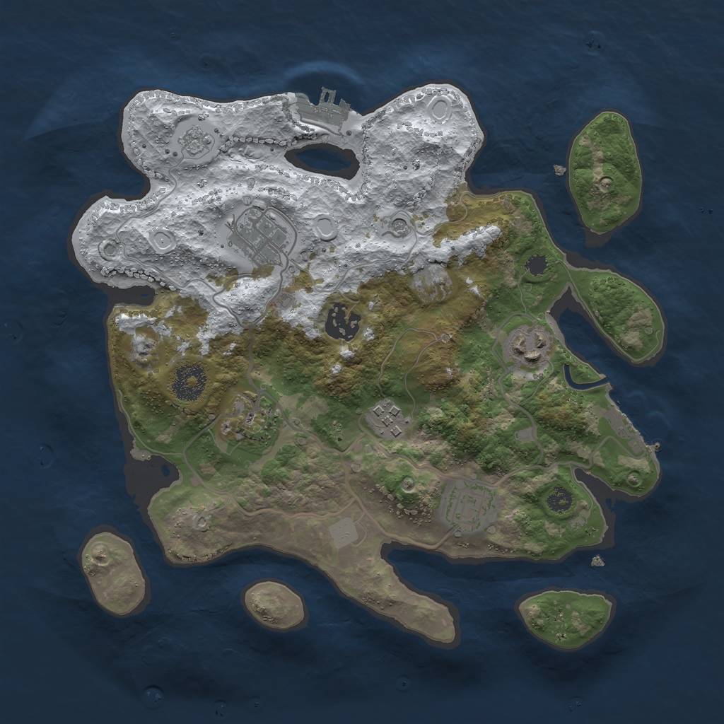 Rust Map: Procedural Map, Size: 3000, Seed: 51444, 15 Monuments