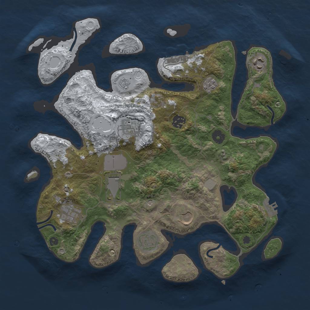 Rust Map: Procedural Map, Size: 3550, Seed: 104158, 17 Monuments