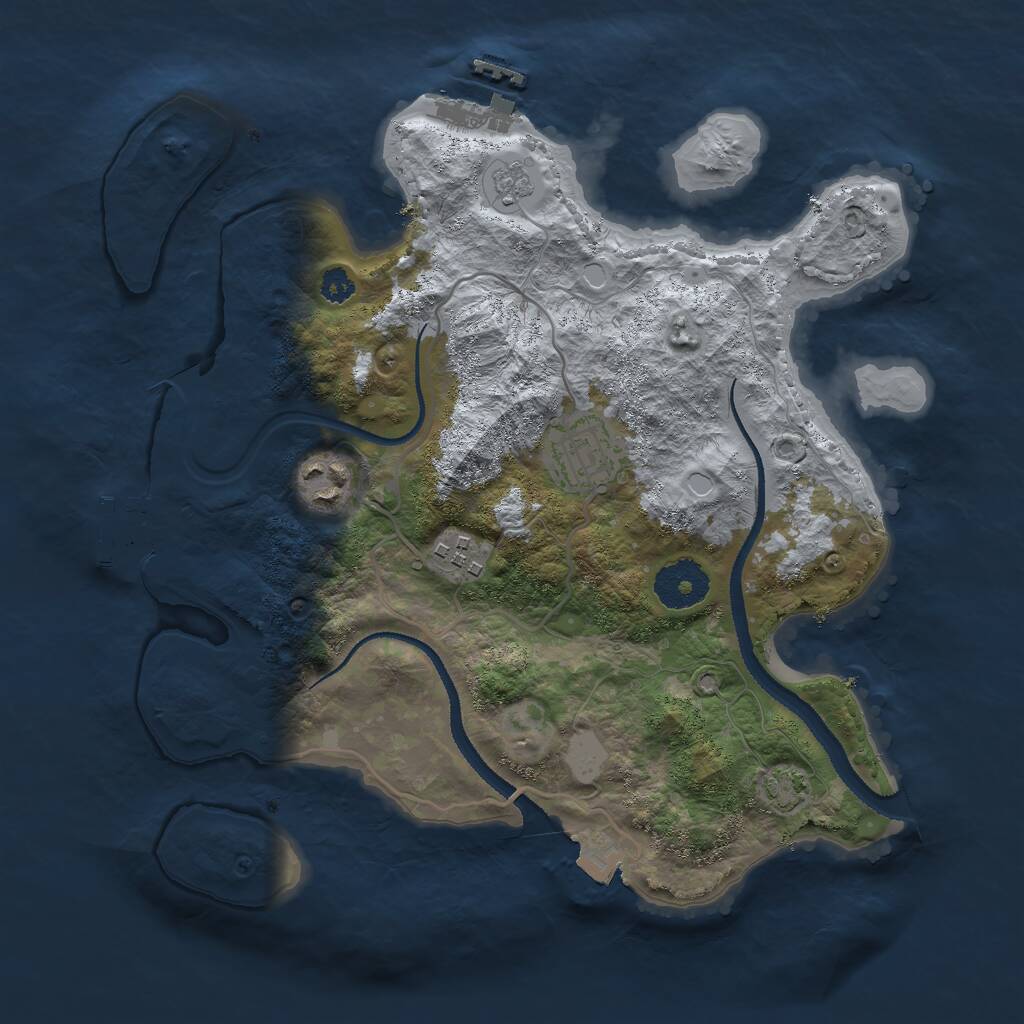 Rust Map: Procedural Map, Size: 3000, Seed: 13464, 8 Monuments